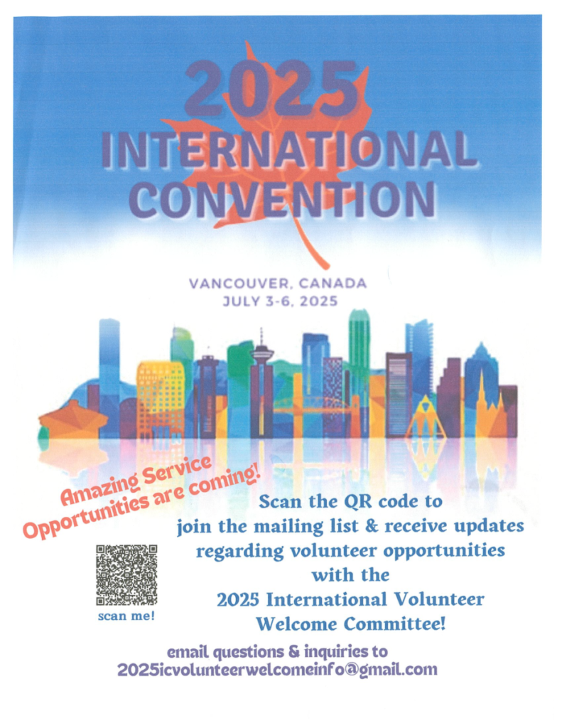 International Convention 2025 Greater Vancouver Intergroup Society AA