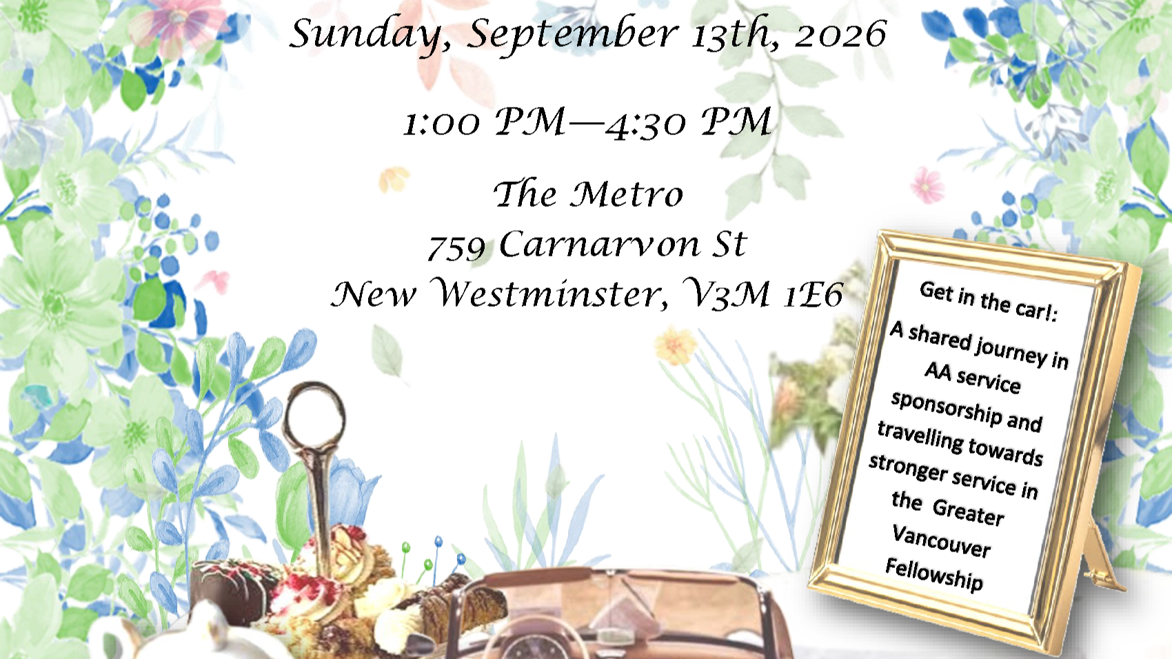 2026 Sponsorship High Tea: "Get in the Car!"